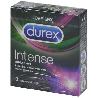 Світлина Презервативи Дюрекс (Durex) латексні з силіконовою змазкою Intense Orgasmic №3